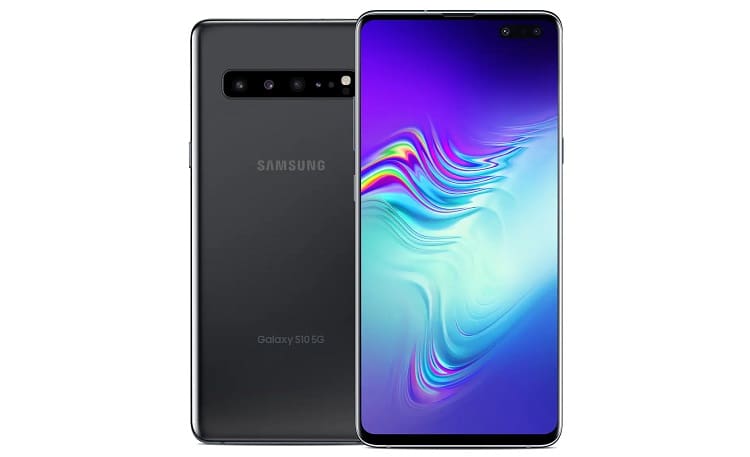 Galaxy S10 5G na cor preta.