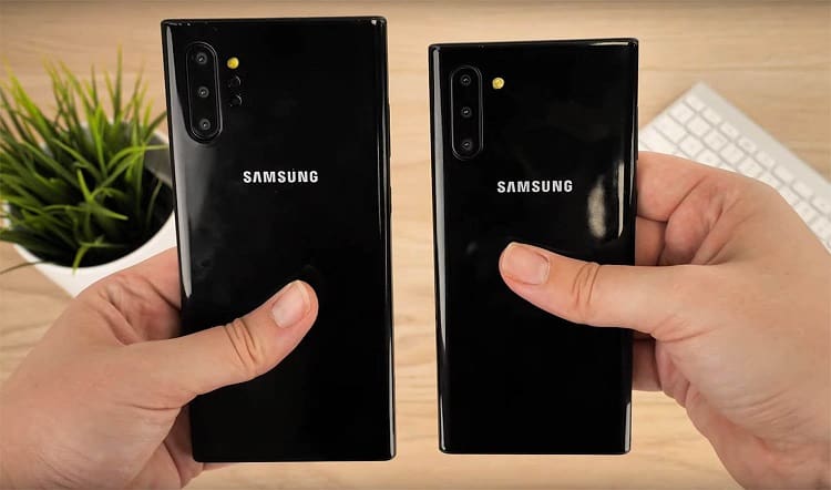 Galaxy Note 10 e Note 10+ hands-on de modelos não funcionais.