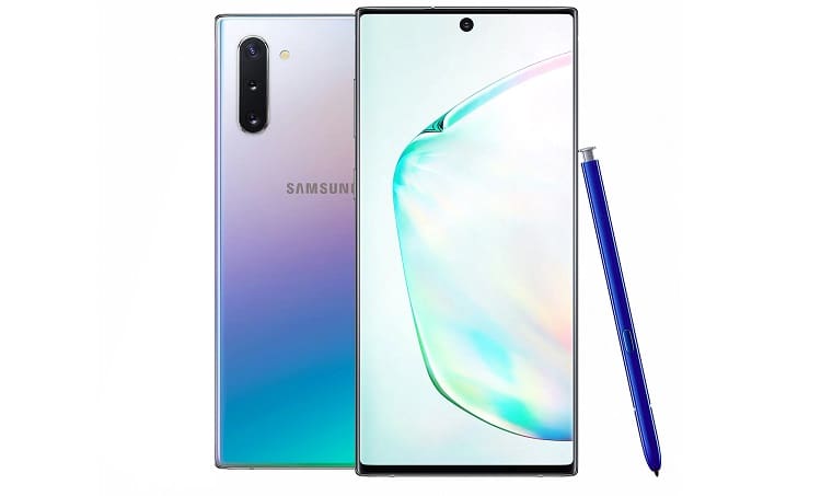 Samsung Galaxy Note 10 e Note 10+ são anunciados oficialmente Galaxy Note 10 na cor Aura Glow.
