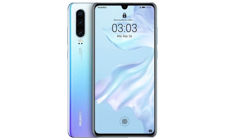 Huawei P30 e P30 Pro - Atualização aprimora o som em fones de ouvido Huawei P30 frente e traseira.