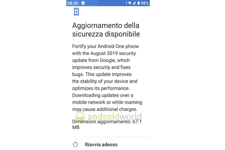 Xiaomi Mi A1 recebe atualização de segurança de agosto 2019.