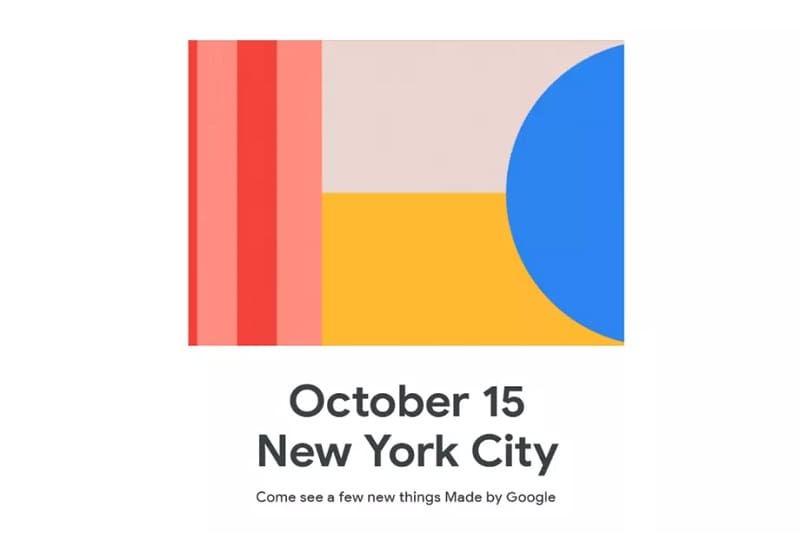 Convite para o lançamento dos Google Pixel 4 e 4 XL.