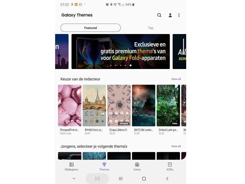 Galaxy Fold ganha novos temas exclusivos na Galaxy Store Novos temas exclusivos para o Galaxy Fold.
