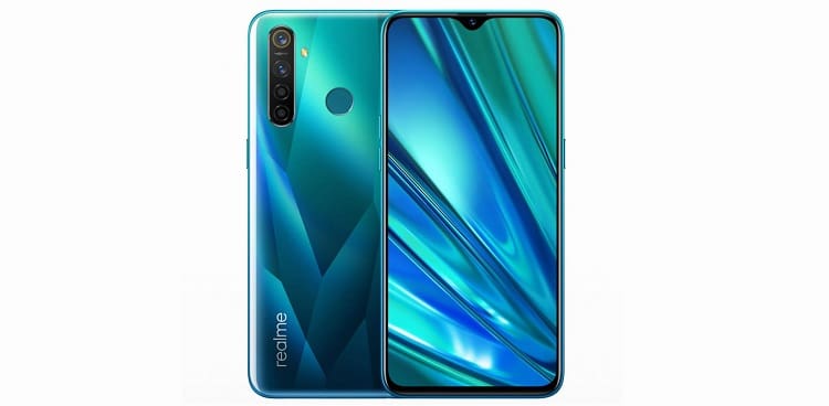 Realme Q na cor azul.