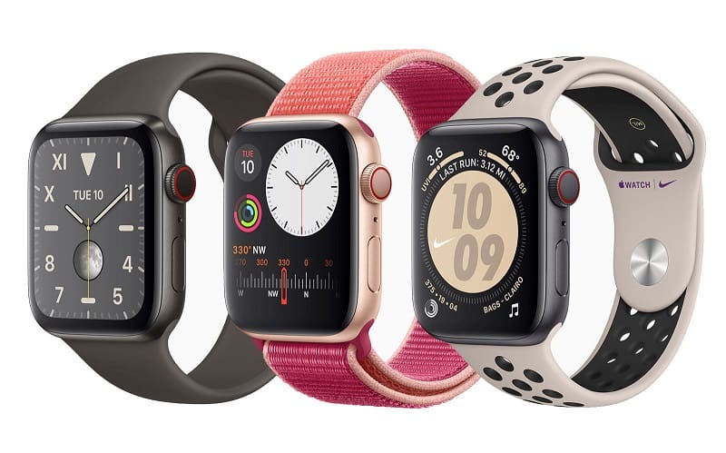 Apple Watch Series 5 já está disponível para compra no Brasil Apple Watch Series 5 em três modelos, preto, rosa e branco.