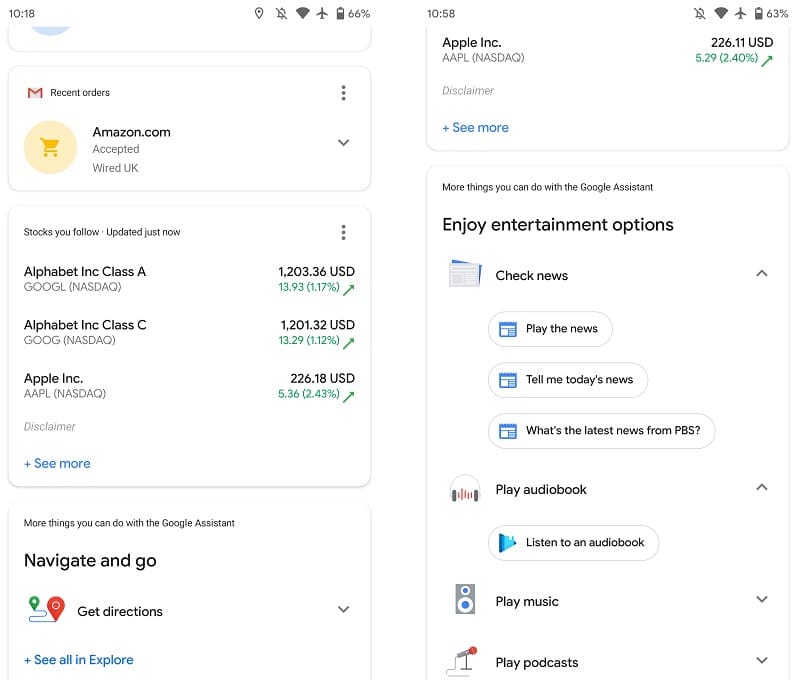 Google Assistente é atualizado e redesenha o card de ações Google Assistente atualização.