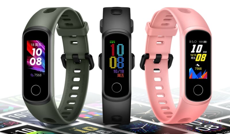 Honor Band 5i chega com tela de 0.96 polegadas e carregamento direto Honor Band 5i cores.