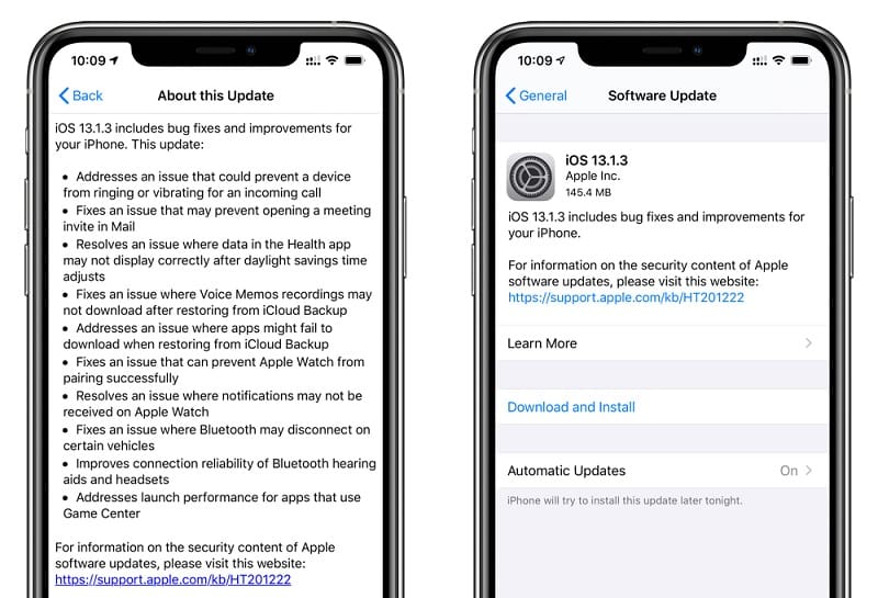 Apple inicia distribuição do iPadOS 13.1.3 e do iOS 13.1.3 Changelog iOS 13.1.3.