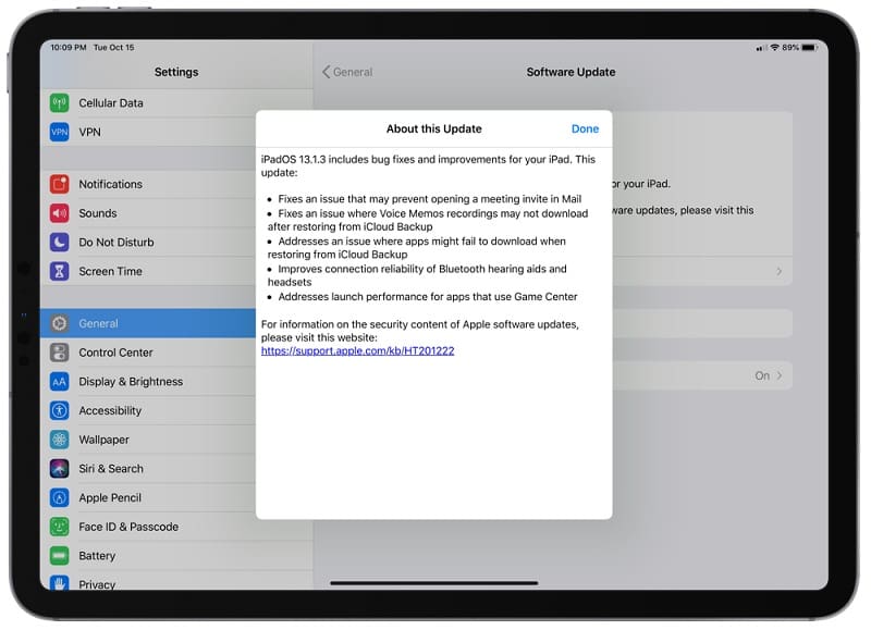Apple inicia distribuição do iPadOS 13.1.3 e do iOS 13.1.3 Changelog iOS 13.1.3.