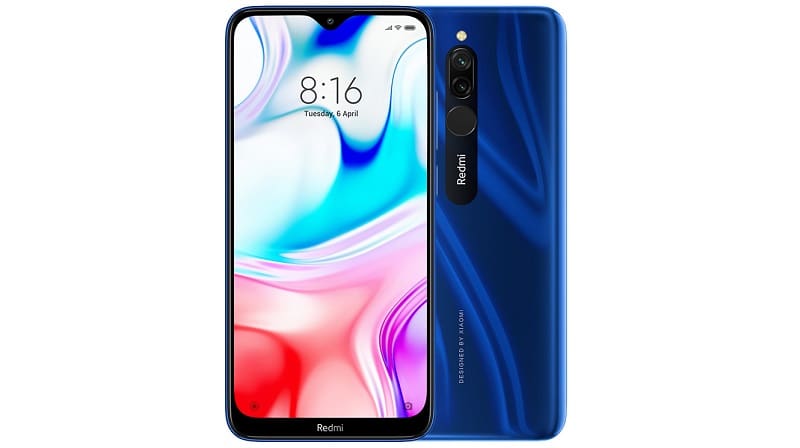 Redmi 8 é lançado com Snapdragon 439 e bateria de 5.000 mAh Redmi 8 azul.