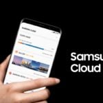 Celular Galaxy aberto no app Samsung Cloud.