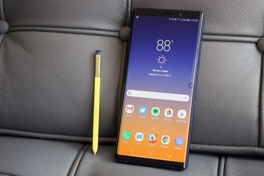 Samsung Galaxy Note 9 patch de segurança de outubro de 2019.