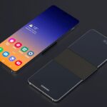 Conceito de smartphone dobrável da Samsung.