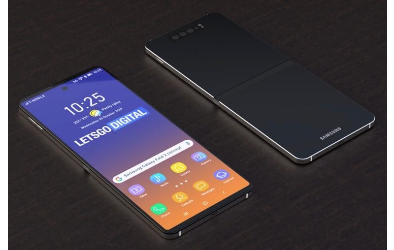 Samsung lança teaser de smartphone com tela dobrável em formato flip Conceito do novo smartphone dobrável da Samsung.