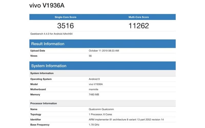Vivo iQOO Neo 2 tem especificações reveladas em teste de benchmark Vivo iQOO Neo 2 benchmark.