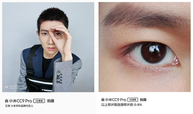 Xiaomi Mi CC9 Pro: Fotos revelam potencial da câmera de 108 MP A primeira imagem é de um homem, na segunda imagem a foto foi ampliada na parte do rosto do homem.