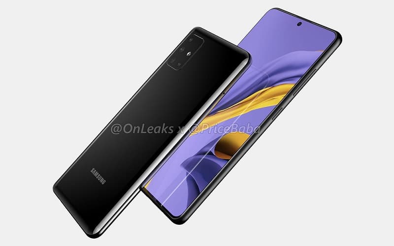 Galaxy A51 recebe certificação Bluetooh e se aproxima de seu lançamento Renderização do Samsung Galaxy A51 na cor preta.