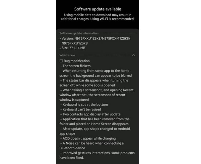 Galaxy Note 10 recebe nova versão beta da One UI 2.0 com Android 10 Captura de tela da segunda atualização beta da One UI 2.0 para o Galaxy Note 10.