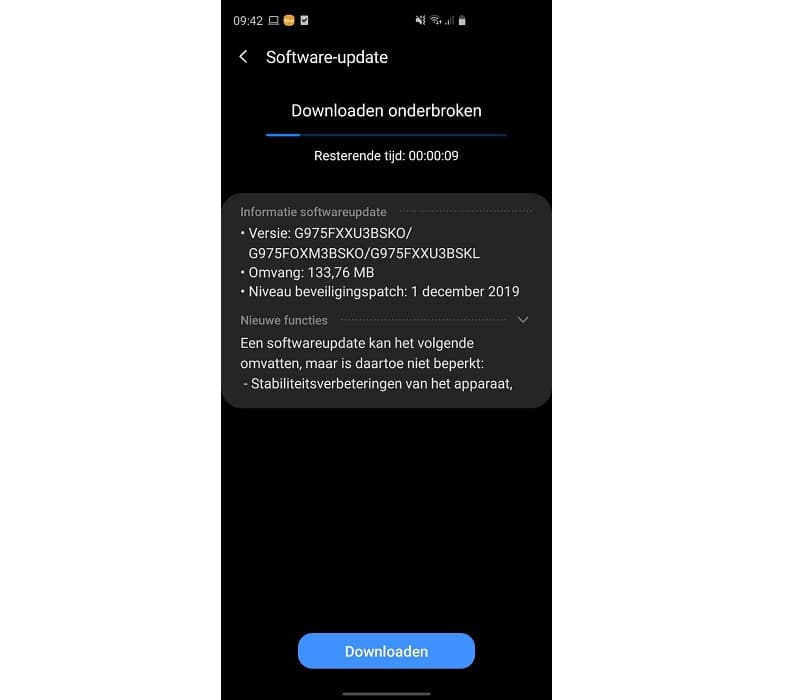 Galaxy S10 começa a receber versão estável do Android 10 Captura de tela da atualização estável do Android 10 para o Galaxy S10 na Alemanha.