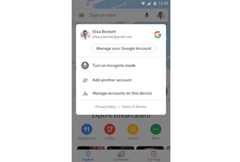 Google Maps: Atualização traz recurso de navegação anônima no Android Captura de tela do menu do Google Maps para Android.