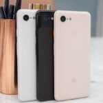 Pixel 3 nas cores branco, preto e rosa.