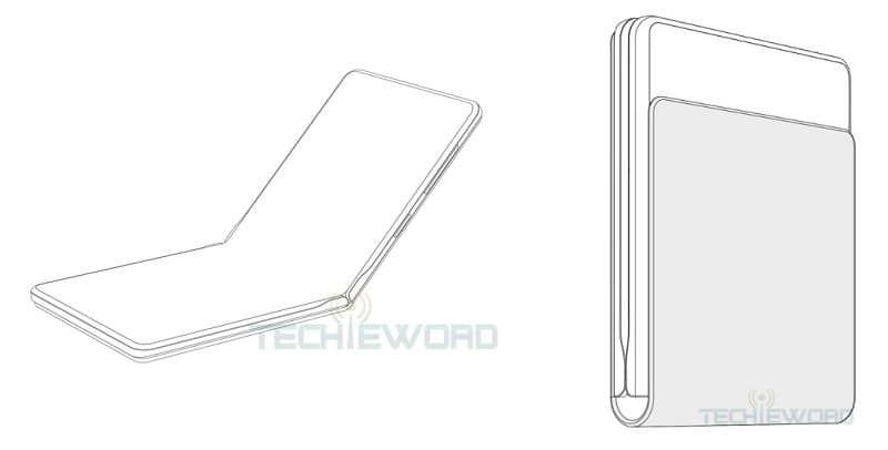 Huawei patenteia mais um smartphone com tela dobrável patente da huawei smartphone dobravel semi aberto e fechado