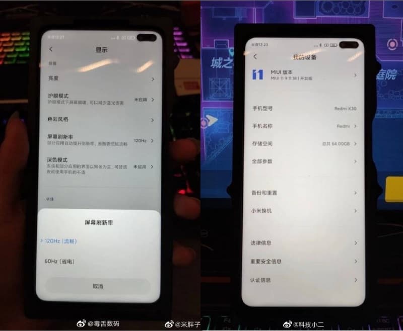 Redmi K30 recebe nova certificação e tem imagens vazadas Imagens do Redmi K30 exibindo alguns detalhes sobre a tela e sobre o software.