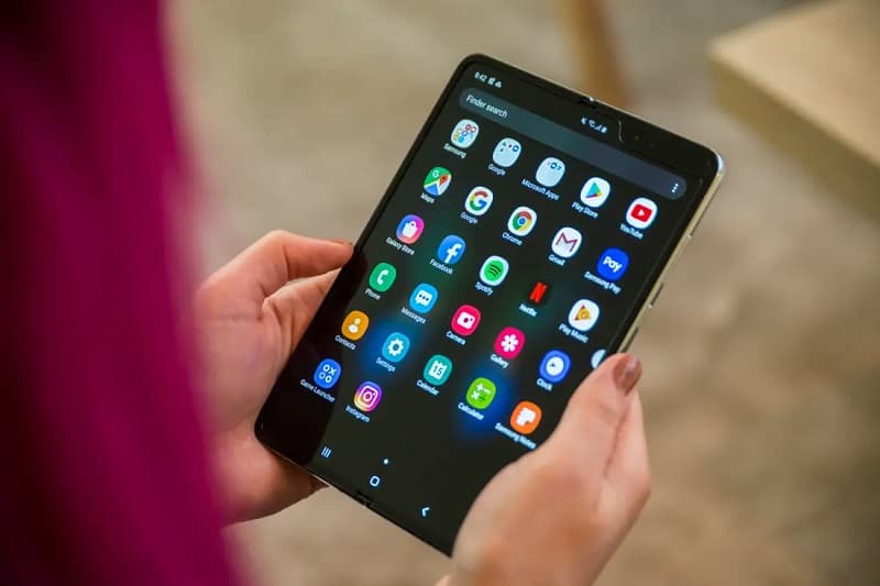 Galaxy Fold é atualizado com pacote de segurança de novembro de 2019 Galaxy Fold aberto no menu de apps.