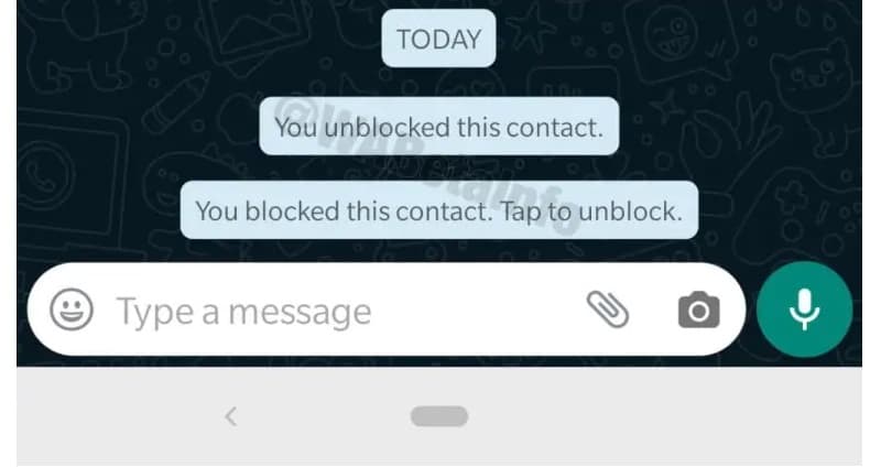 WhatsApp Beta separa contatos por categoria e notifica sobre bloqueados Captura de tela notificações sobre contatos bloqueados.