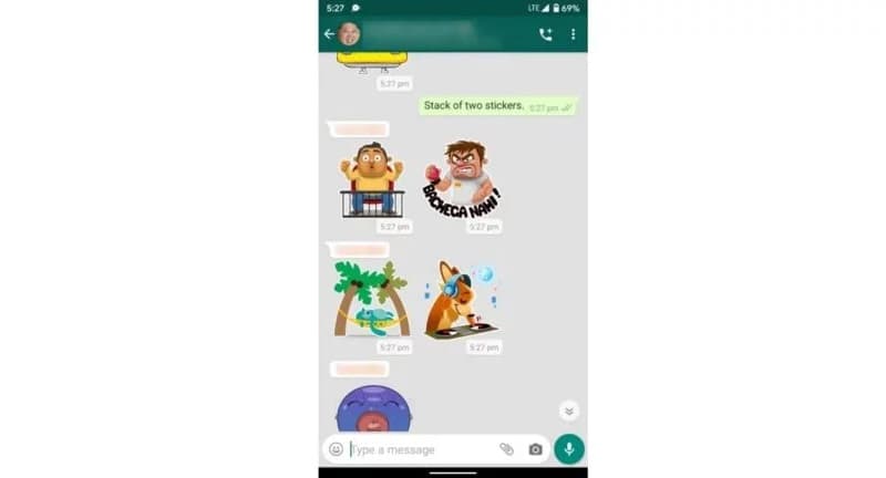 WhatsApp Web passa a agrupar as figurinhas após atualização Captura de tela do novo recurso do WhatsApp Web.