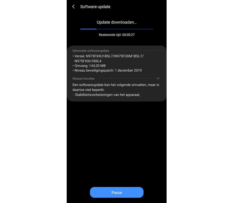Galaxy Note 10 recebe versão estável do Android 10 com One UI 2 Captura de tela da atualização estável do Android 10 para o Galaxy Note 10.