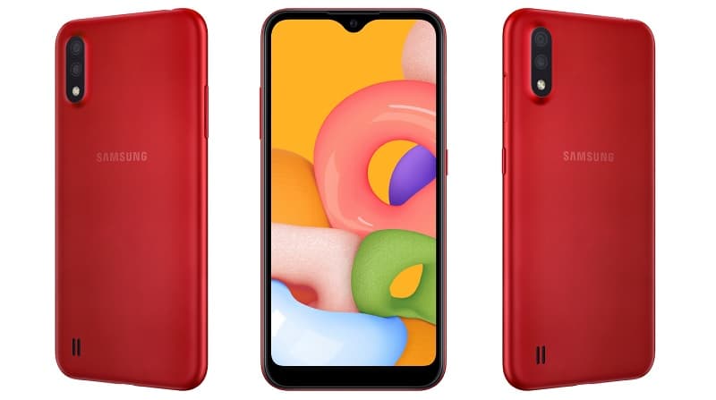 Galaxy A01: Samsung corrige lista de especificações técnicas do aparelho Galaxy A01 vermelho.