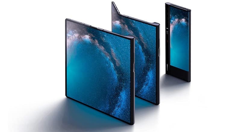 Mate X: Huawei apresentará versão atualizada do dobrável na MWC 2020 Huawei Mate X aberto, semi aberto e fechado.