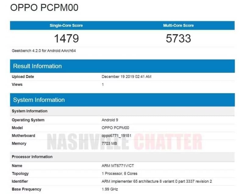 Oppo A91 tem especificações técnicas e renderizações vazadas oppo a91 benchmark