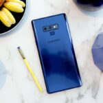 Galaxy Note 9 na cor azul.