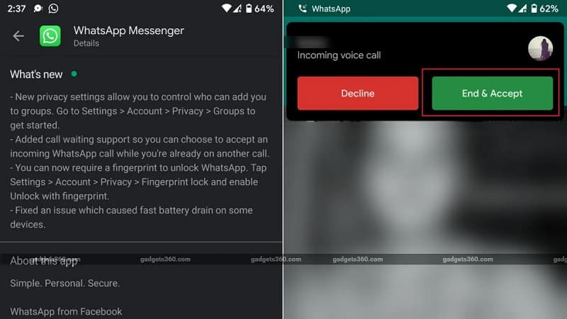 Captura de tela do novo recurso do WhatsApp.