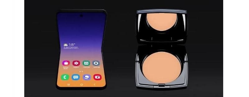 Samsung confirma linha Galaxy S20 e revela nome do próximo dobrável Comparação Galaxy Bloom e estojo de maquiagem Lancôme.