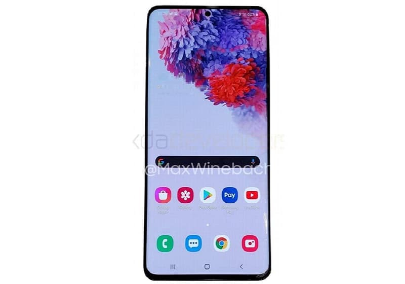 Galaxy S20: Taxa de 120 Hz pode não funcionar na resolução máxima Imagem vazada do Samsung Galaxy S20.