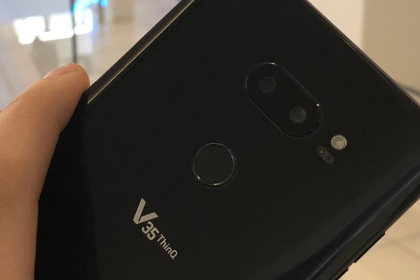 Parte traseira do LG V35 ThinQ.