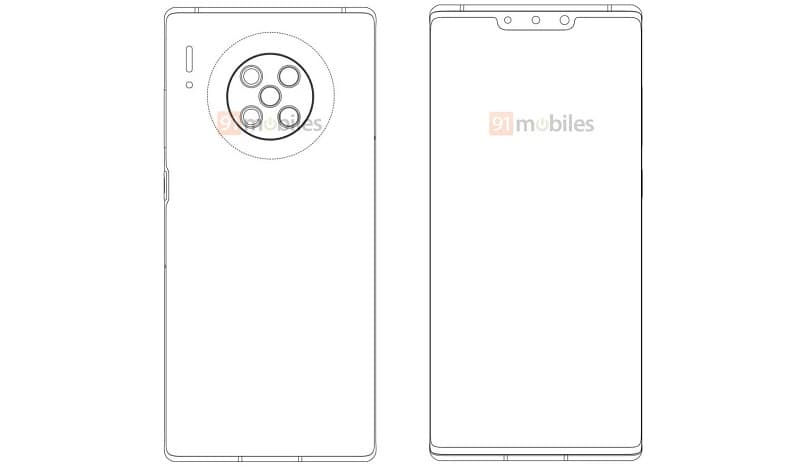 Huawei Mate 40 Pro: Patente revela possível design do aparelho Patente de design do Huawei Mate 40 Pro.