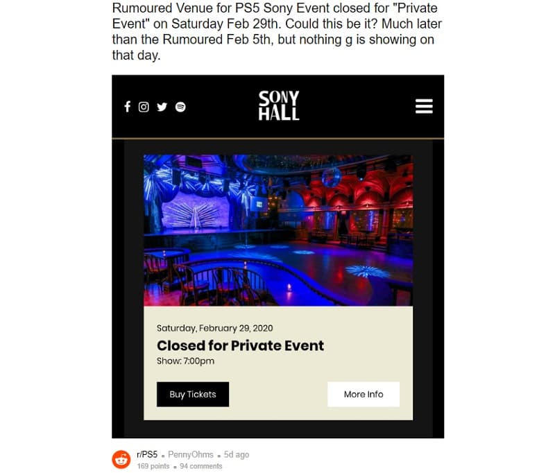 PlayStation 5 pode ser apresentado pela Sony em fevereiro Captura de tela do evento de 29 de fevereiro no Sony Hall.