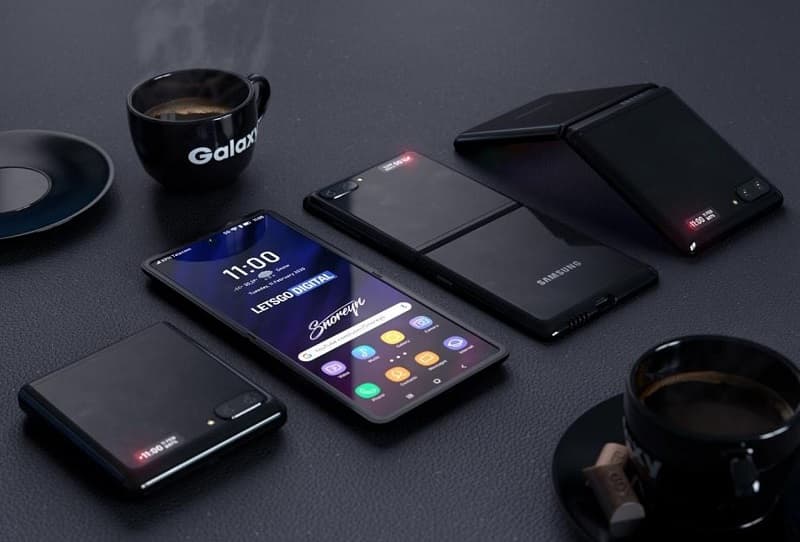 Galaxy Z Flip recebe certificação 3C e revela carregamento rápido de 15W Renderização não oficial do Samsung Galaxy Z Flip, ou Fold 2.