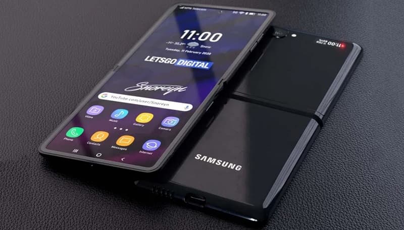 Galaxy S20 e Z Flip tem supostos preços revelados. A imagem mostra uma renderização não oficial do dobrável.