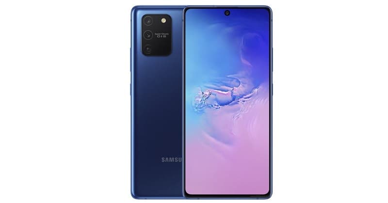 Samsung lança Galaxy S10 Lite e Note 10 Lite com design renovado Samsung Galaxy S10 Lite azul.