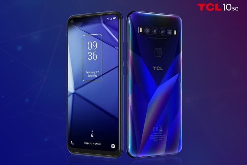 TCL 10 Pro, 10L e 10 5G são anunciados durante a CES 2020 TCL 10 5G azul.
