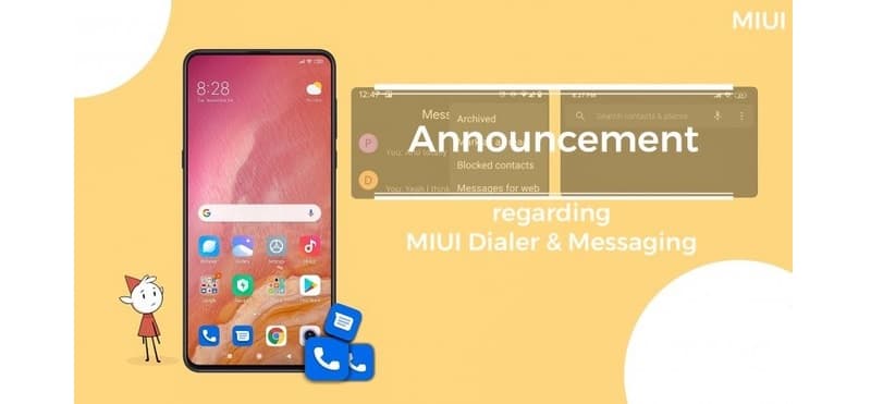Xiaomi usará apps Telefone e Mensagens do Google na MIUI Global Anúncio da Xiaomi sobre a MIUI Global.