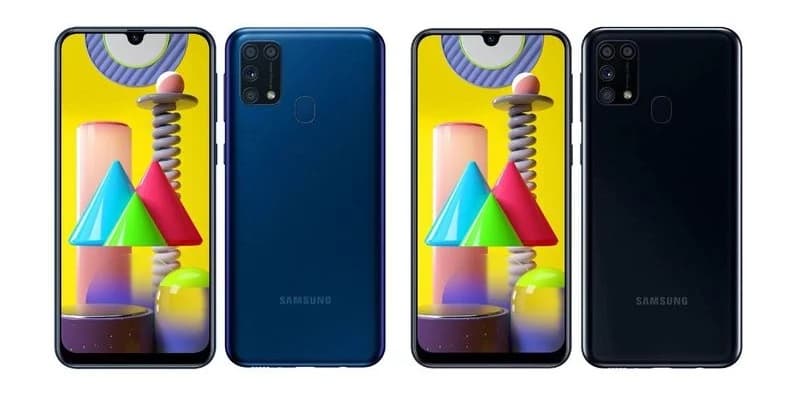 Galaxy M31 é anunciado com câmera quádrupla e bateria de 6.000 mAh Galaxy M31 azul e preto.