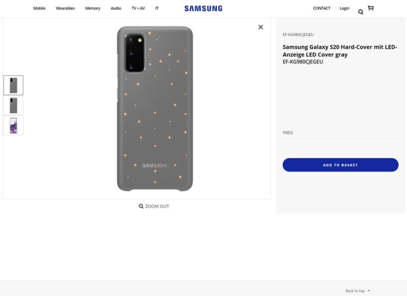 galaxy s20 site oficial case led traseira
