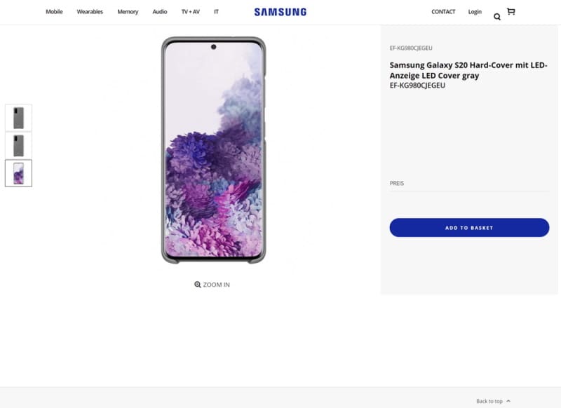 galaxy s20 site oficial case led