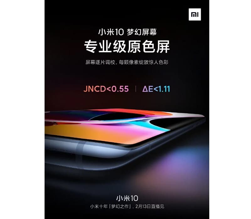 Xiaomi Mi 10 será lançado com tela de 90 Hz com bordas curvas Xiaomi Mi 10 teaser 2 da tela.